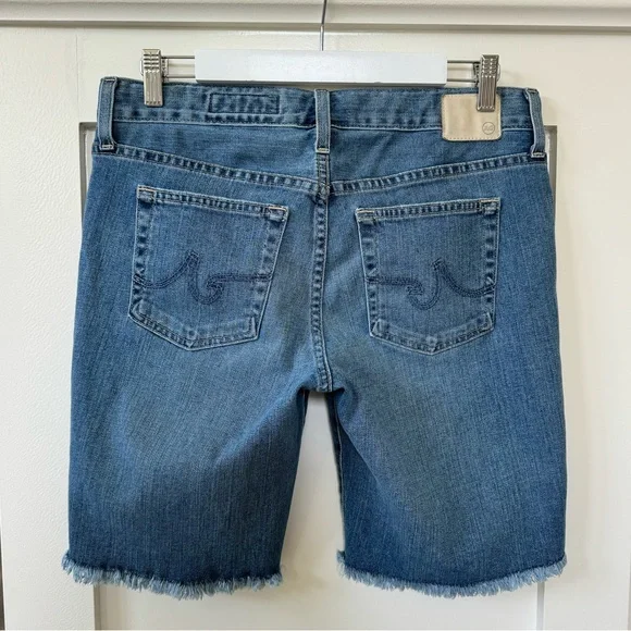 AG Adriano Goldschmied The Nikki Relaxed Skinny Denim Jean Shorts Blue Size 28 - Picture 2 of 14